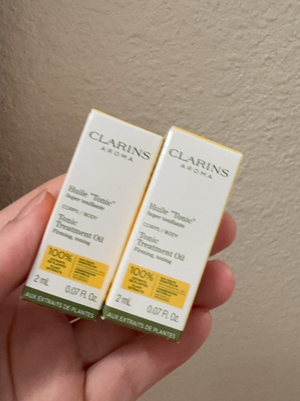 2X Clarins Aroma Tonic Oil Body Treatment Natural 100% Plant Extracts Oil 0.07oz